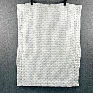 Peacock Alley Quilted Striped Pillow Sham- White Gray X- Thick Cotton-‎ Large